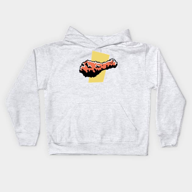 Fried Chicken Leg Kids Hoodie by InkyArt